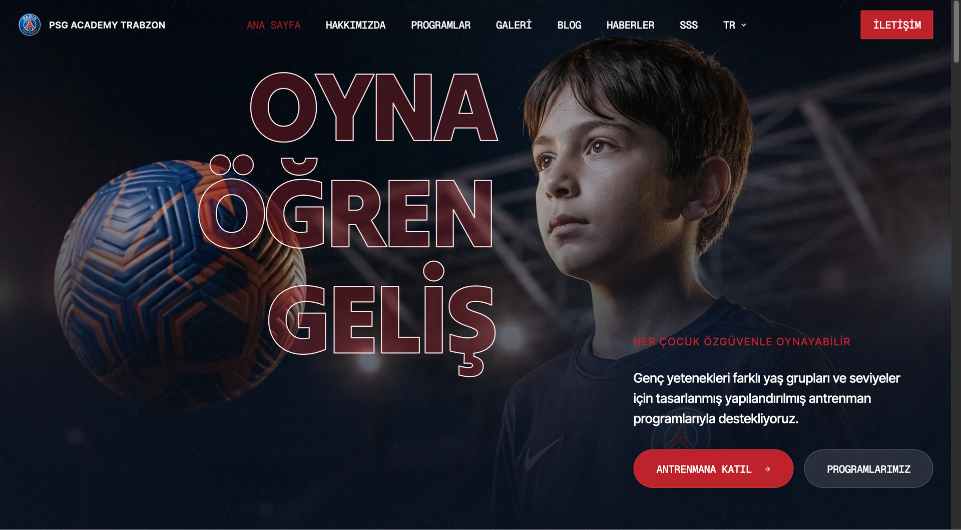 PSG Akademi Trabzon web sitesi referansı